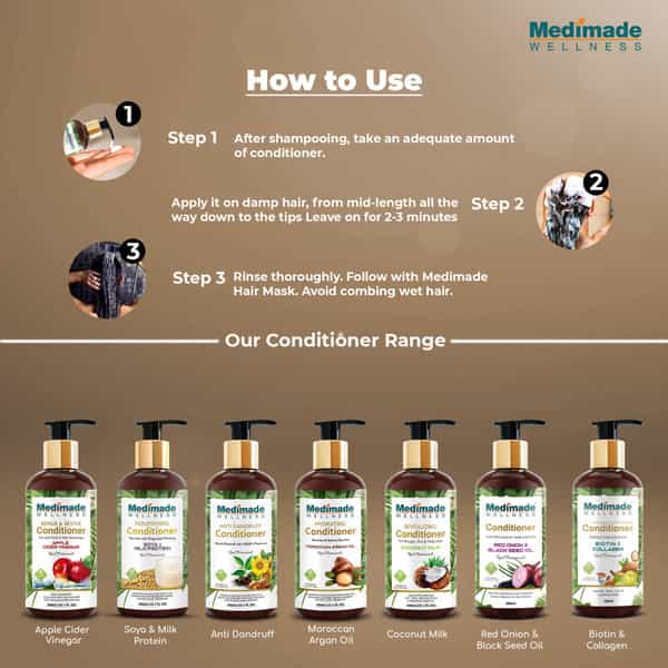 Medimade Volumizing And Thickening Hair Conditioner With Biotin & Collagen - 300 Ml X 2