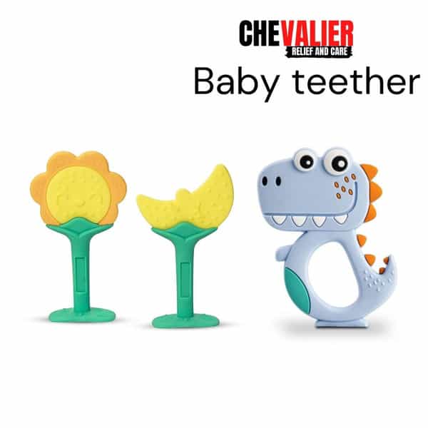 Chevalier Soft Silicone Rubber Baby Teether | Soothes Sore Gums Chew Infant Toy Combo 3 Symyds
