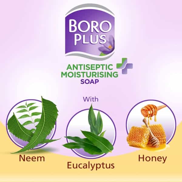 Boroplus Antiseptic Moisturising Soap - Neem | Eucalyptus & Honey - Pack Of 6
