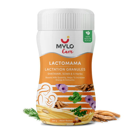 Mylo Lactomama Granules – Lactation Supplement 300g (Pack Of 1, Kesar Badam)