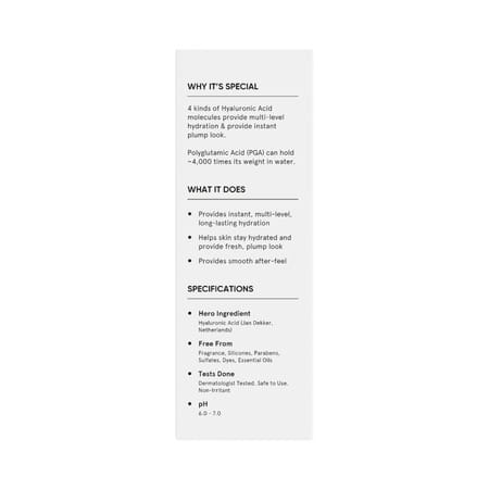 Minimalist Hyaluronic Acid 2% Serum For Intense Hydration Glow & Fines Lines With Vitamin B5 (30ml)