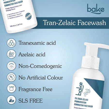 Bake 2% Tran-Zelaic Pigmentation Corrector Milky Face Wash (100Ml)