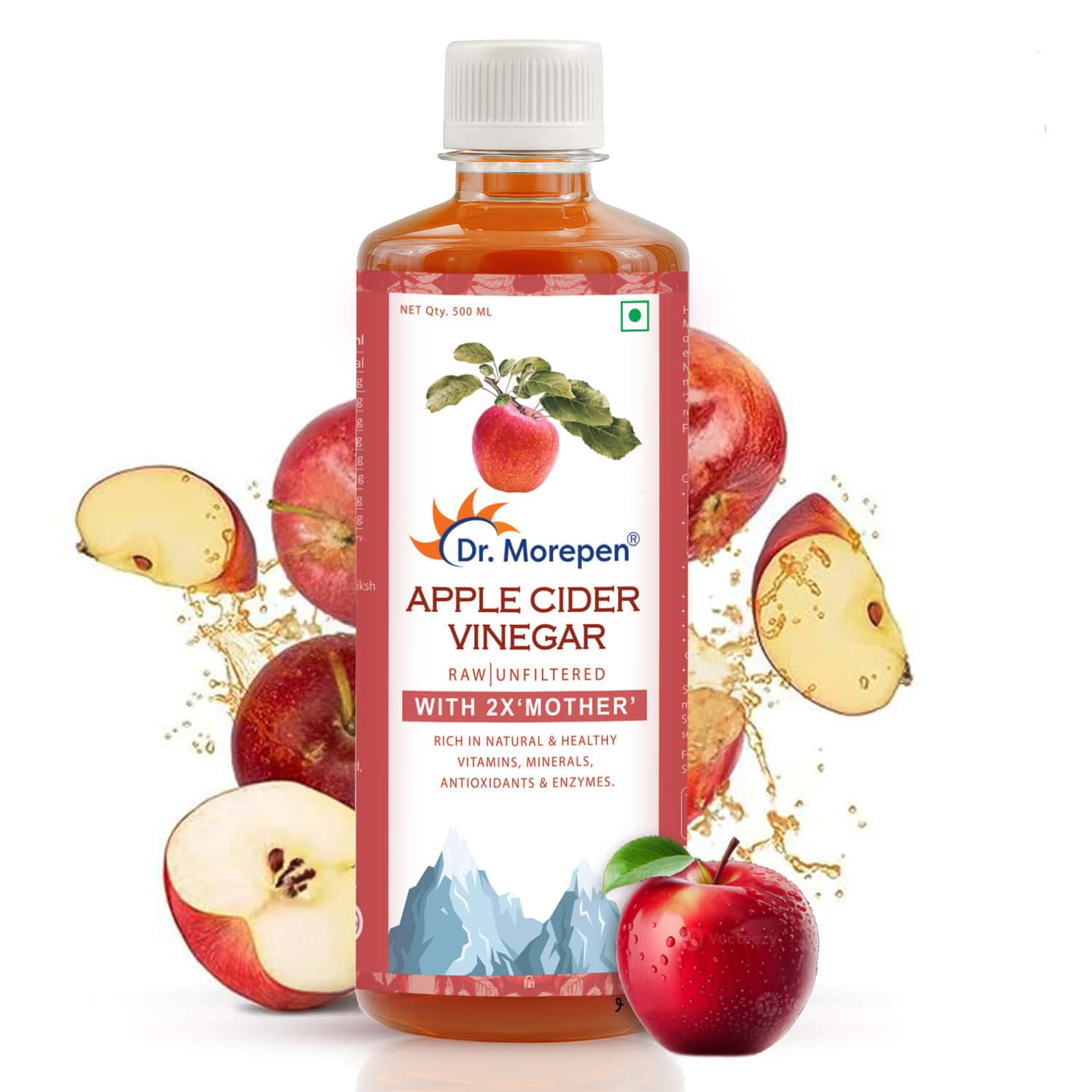 Dr. Morepen Apple Cider Vinegar With 2x Mother | Skin Hair & Weight Loss | 500 Ml