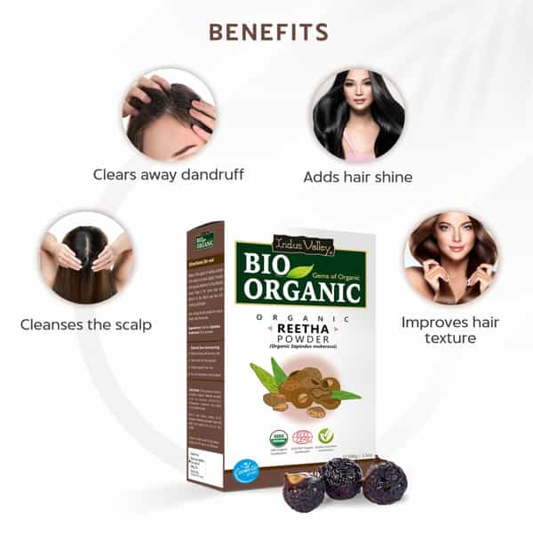 Indus Valley 100% Organic Reetha Powder For Hair & Scalp Treatment - 100G