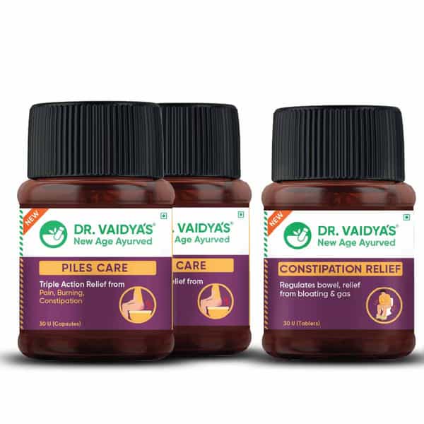 Dr. Vaidya's Piles Relief Pack (2-Piles Care And 1-Constipation Relief)
