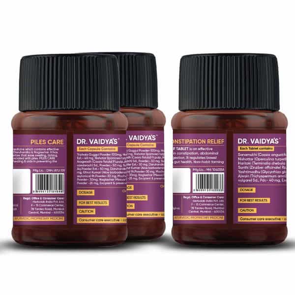 Dr. Vaidya's Piles Relief Pack (2-Piles Care And 1-Constipation Relief)