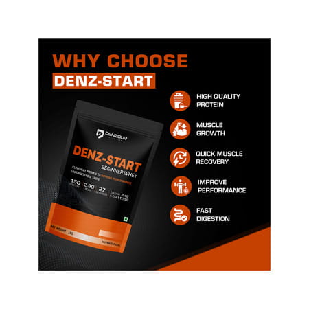 Denzour Nutrition Denz - Start Beginner'S Whey Protein Powder | For Men & Women - Mango Mania | 1kg