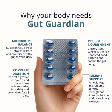 Briyo All Around Gut Guardian- 60 Billion Cfu Probiotics Prebiotics Digestive Enzymes & Herbs - 30N
