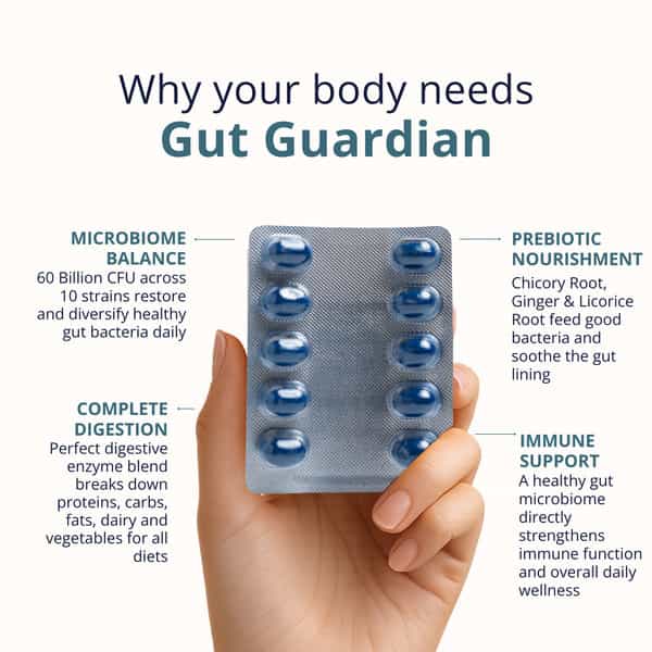 Briyo All Around Gut Guardian- 60 Billion Cfu Probiotics Prebiotics Digestive Enzymes & Herbs - 30N