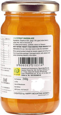 Bhuira All Natural Grapefruit Marmalade |No Artifical Color Added - 240 Gm - Pack Of 1