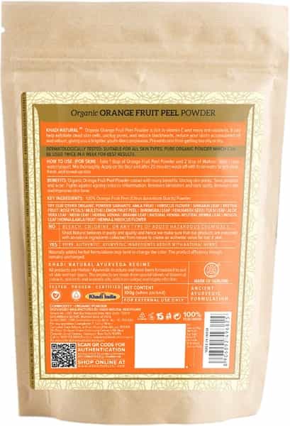 Khadi Natural Orange Fruit Peel Organic Powder 100 Gm