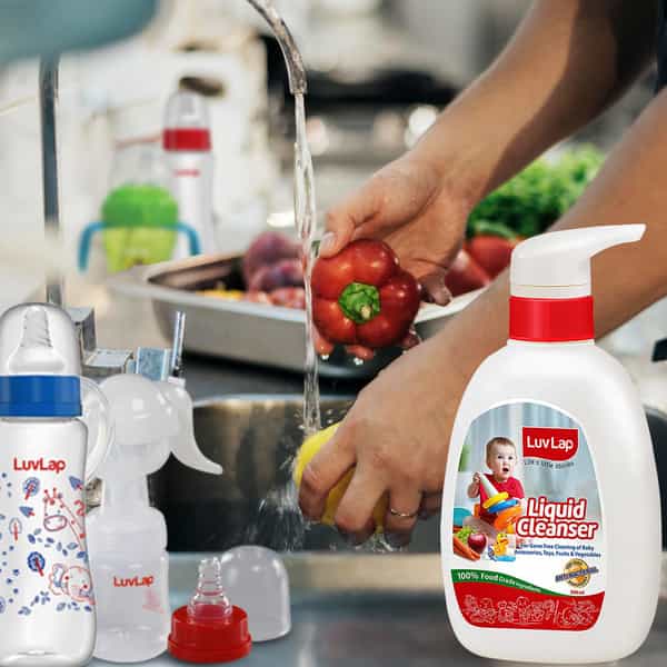 Luvlap Liquid Cleanser Anti-Bacterial Food Grade For Baby Bottles Accessories And Vegetables 500Ml