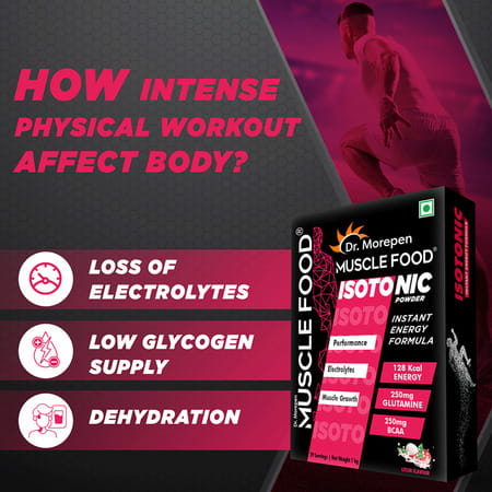 Dr. Morepen Muscle Food Isotonic Powder For Instant Energy And Hydration Litchi Flavour - 1kg