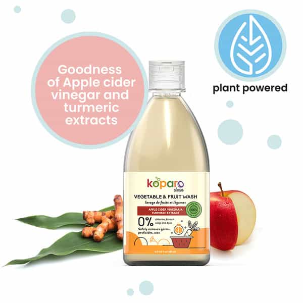 Koparo Fruits & Veggie Wash With Turmeric & Apple Cider Vinegar - 100% Natural & Safe (500 Ml)