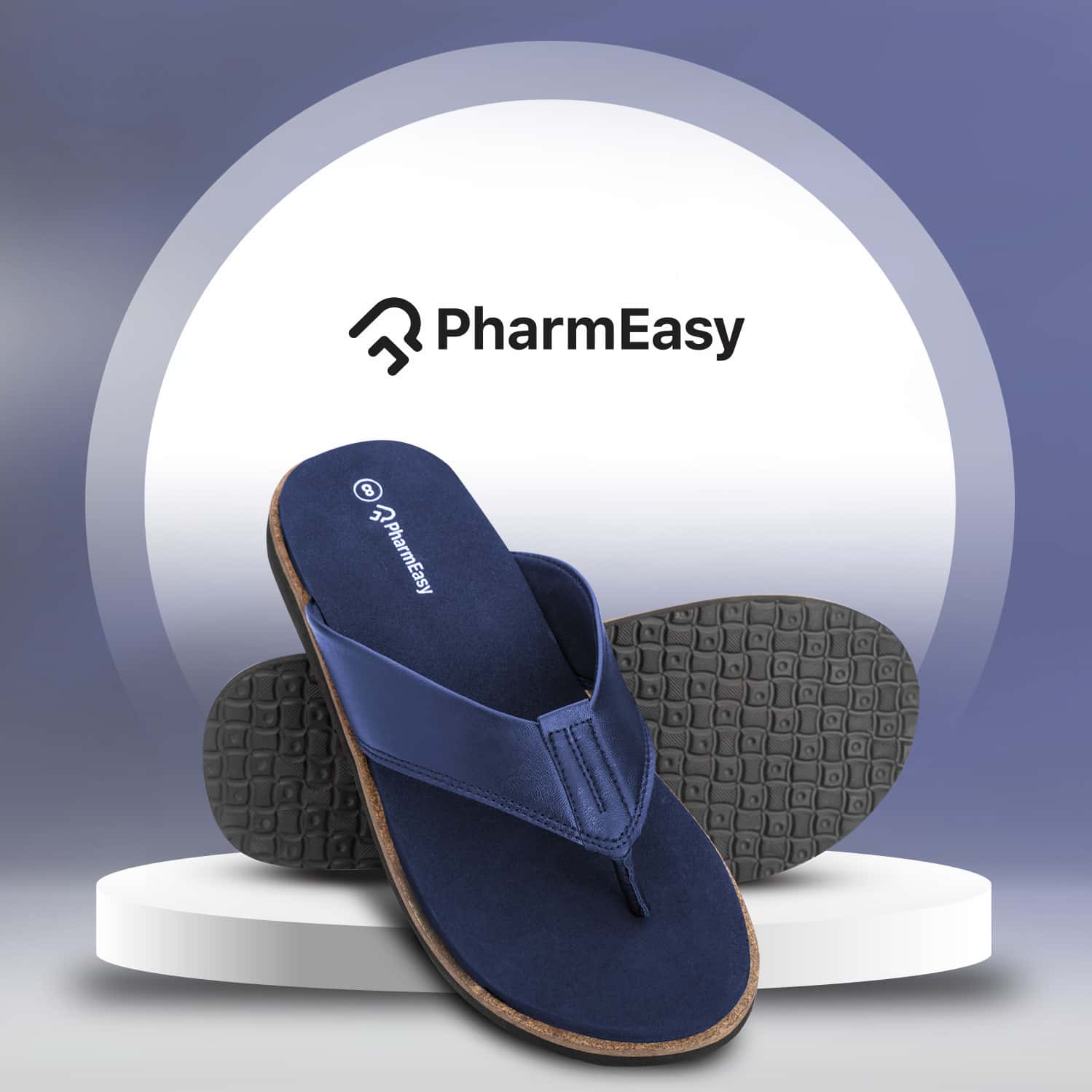 Buy PHARMEASY MEN'S DIABETIC ORTHOPEDIC SLIPPERS ROYAL BLUE