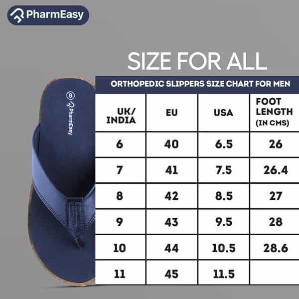 Pharmeasy Men's Diabetic & Orthopedic Slippers - Royal Blue - Size Uk 11