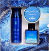 Ajmal Gift Set Of Yearn Edp 100Ml & Blu Deodrants 200 Ml For Men + 2 Parfum Testers