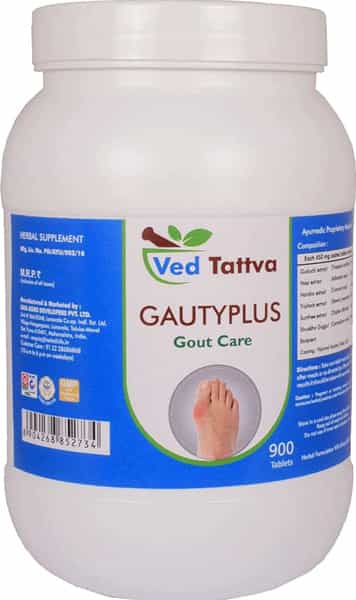 Ved Tattva Gautyplus 900 Tablets | Natural Supplement For Gaut Care Uric Acid Support (Pack Of 4)