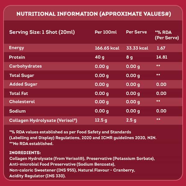 Bodyfirst Collagen Slug | Cranberry (Pack Of 7)