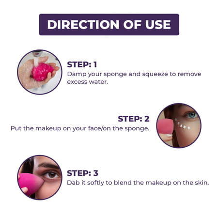 Sanfe Selfly Beauty Blender Sponge Puff (Round) | Blending Sponge For Face Makeup | Makeup Sponge