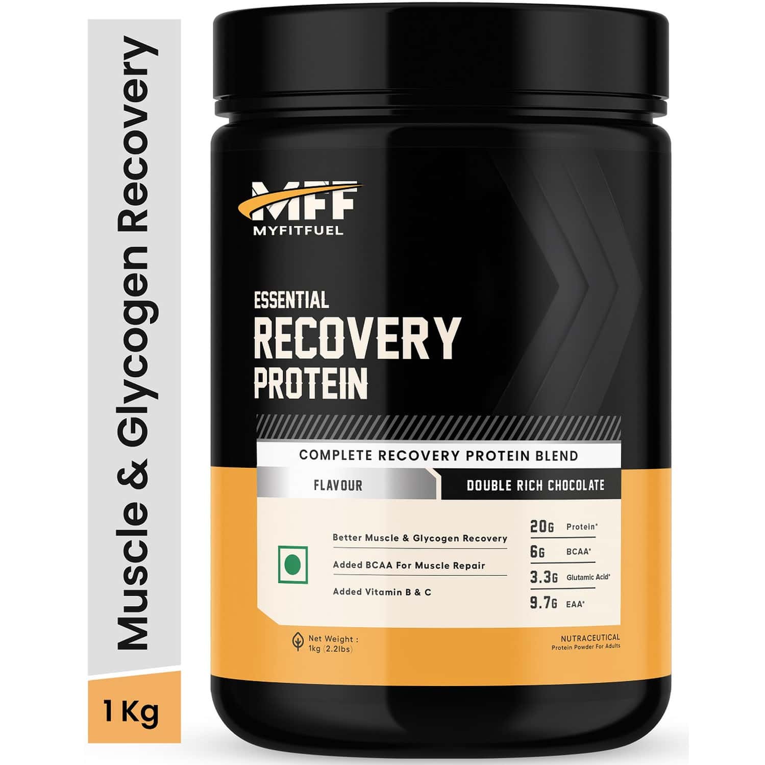 Myfitfuel Mff Essential Recovery Protein | Post Workout Recovery (double Rich Chocolate | 1 Kg)