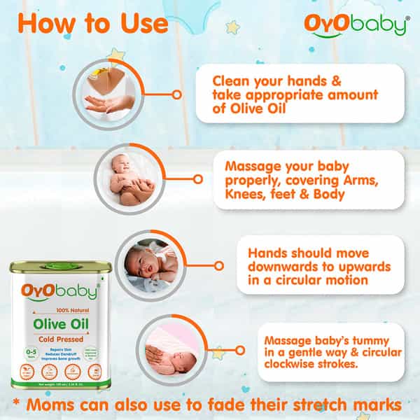 Oyo Baby Extra Virgin Olive Oil For Baby Massage 100Ml