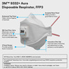 3M 9332+ Aura Disposable Respirator Mask - 20 Units