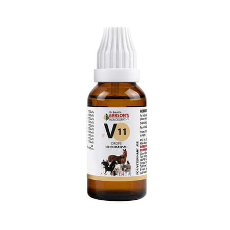 Bakson Homoeopathy V11 Drops | Rheumatism | For Veterinary Use | 30 Ml