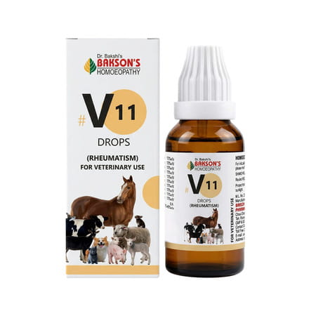 Bakson Homoeopathy V11 Drops | Rheumatism | For Veterinary Use | 30 Ml