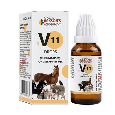 Bakson Homoeopathy V11 Drops | Rheumatism | For Veterinary Use | 30 Ml
