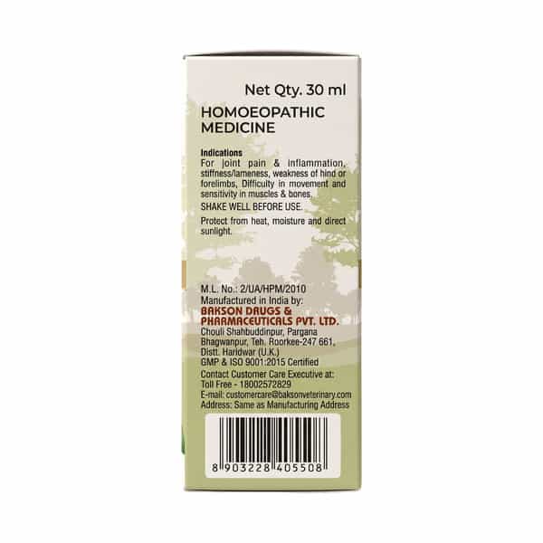 Bakson Homoeopathy V11 Drops | Rheumatism | For Veterinary Use | 30 Ml