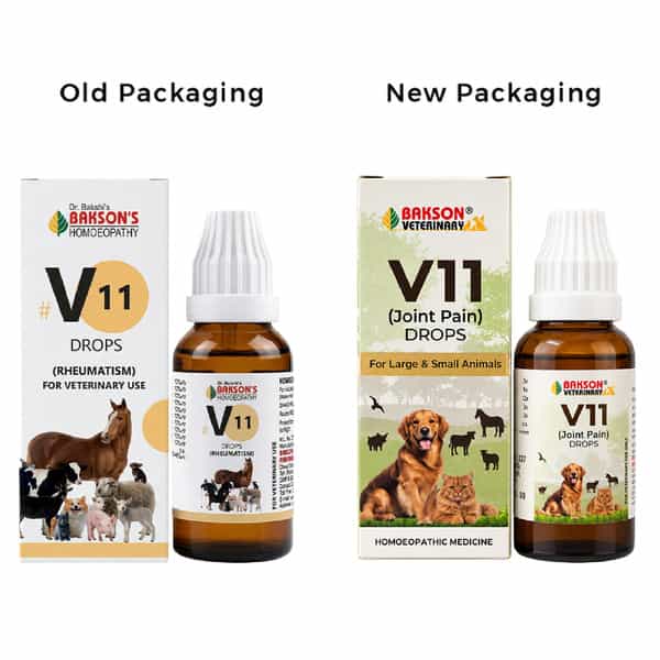 Bakson Homoeopathy V11 Drops | Rheumatism | For Veterinary Use | 30 Ml