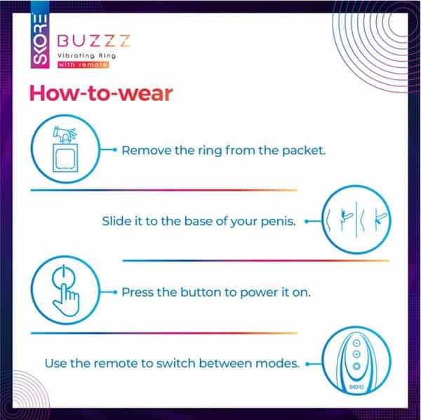 Skore Buzz Vibrating Ring For Him & Her With Remote|Rechargeable| Waterproof