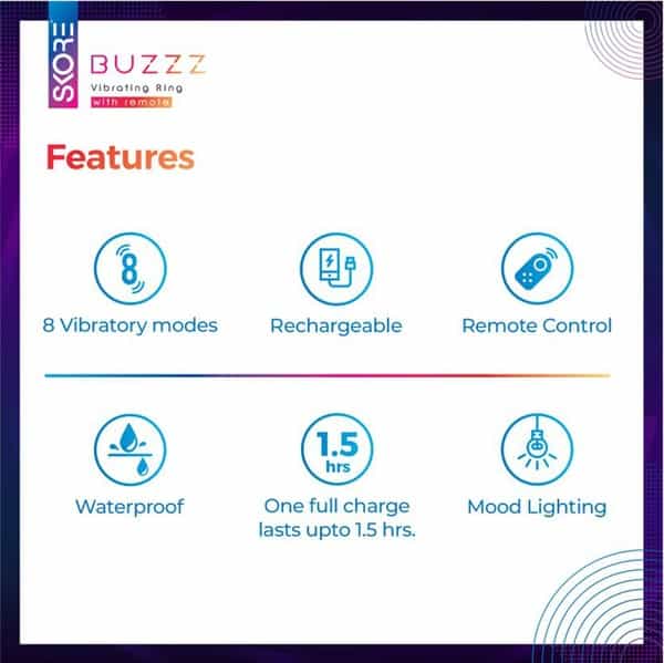 Skore Buzz Vibrating Ring For Him & Her With Remote|Rechargeable| Waterproof