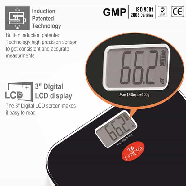 Easycare (German Tech.) Battery Free Weighing Scale (Capacity 180Kgs)-Ec3321