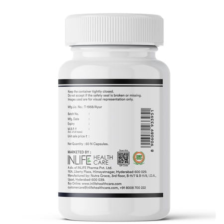 Inlife Black Seed Oil (480mg) & Oregano Oil (20mg 50:1) | Extra Virgin Cold-Pressed 60 Veg Capsules