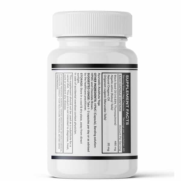 Inlife Black Seed Oil (480Mg) & Oregano Oil (20Mg 50:1) | Extra Virgin Cold-Pressed 60 Veg Capsules