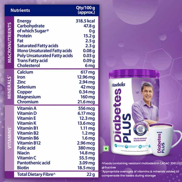 Horlicks Diabetes Plus Vanilla 400 G Jar