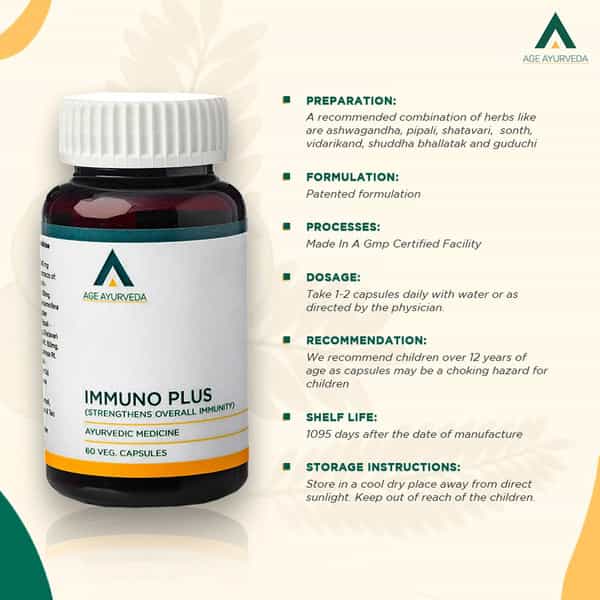 Age Ayurveda Immuno Plus Immunity Booster - 60 Vegetable Capsules