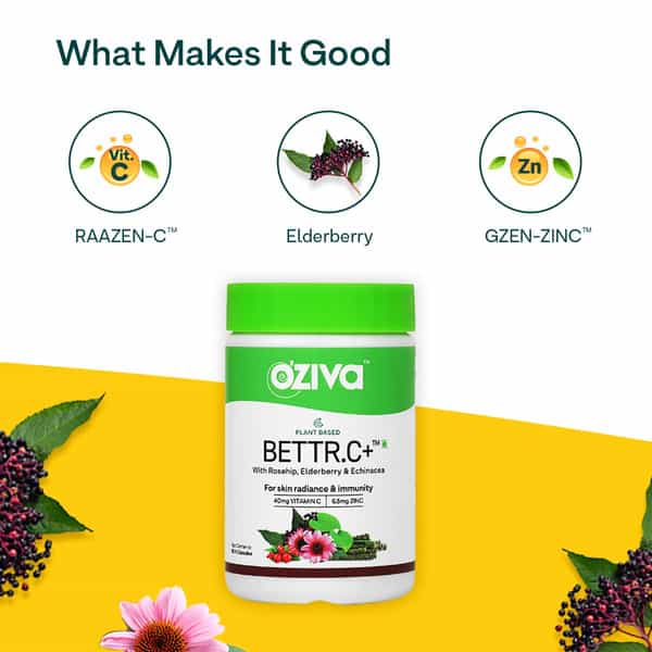 Oziva Bettr.c+ 60 Capsules | For Advanced Immunity Vegan