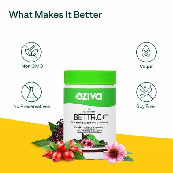 Oziva Bettr.c+ 60 Capsules | For Advanced Immunity Vegan