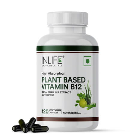 Inlife Plant Based Vitamin B12 Supplements For Men & Women - 120 Veg Capsules