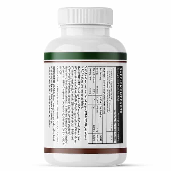 Inlife Plant Based Vitamin B12 Supplements For Men & Women - 120 Veg Capsules