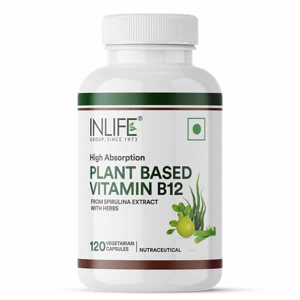 Inlife Plant Based Vitamin B12 Supplements For Men & Women - 120 Veg Capsules