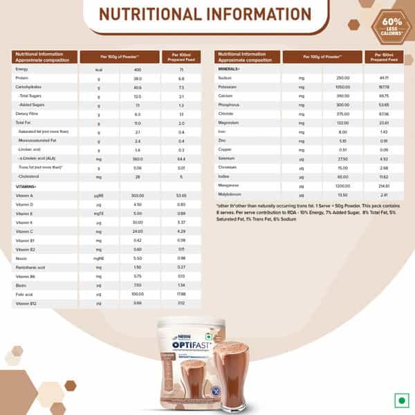 Nestle Optifast Supports Weight Management Chocolate Shake Jar 400 Gm