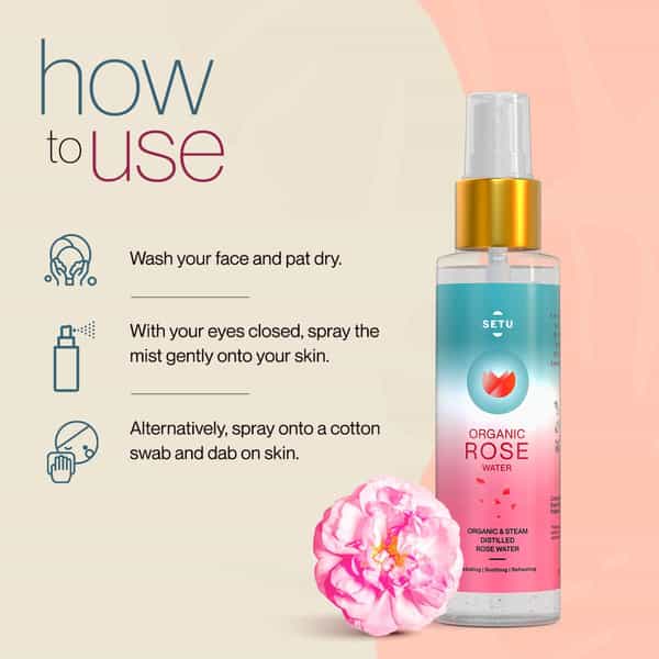 Setu Organic Rose Water Combo Packs 2 | Rose Water Hydrating & Sleep: Restore | Melatonin 5Mg Strips