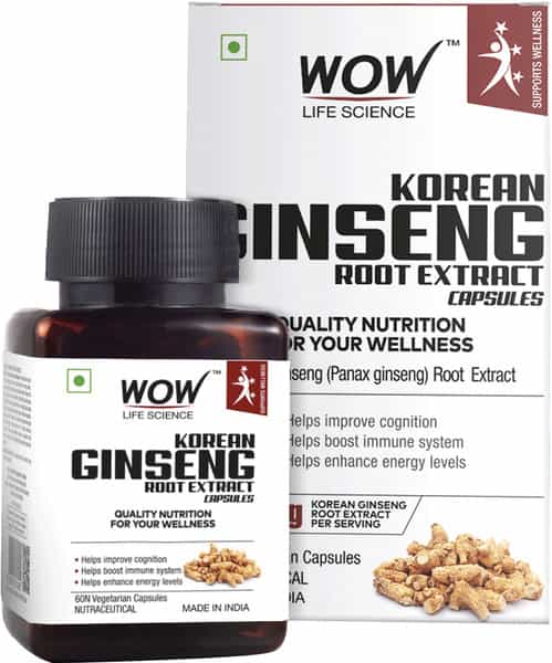 Wow Life Science Korean Ginseng 400 Mg - 60 Capsules
