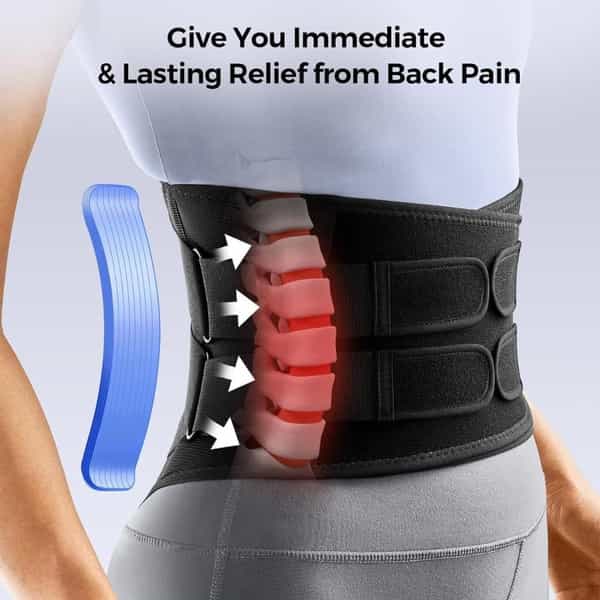 Besafe Forever Lumbar Sacral Belt | Unisex With 5 Flexible Splints (Size 30 42) Black