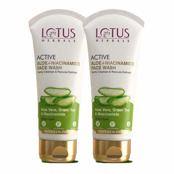 Lotus Herbals Active Aloe + Niacinamide Face Wash 100G ( Pack Of 2)