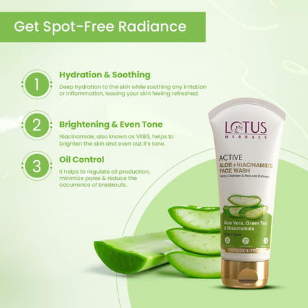 Lotus Herbals Active Aloe + Niacinamide Face Wash 100g ( Pack Of 2)